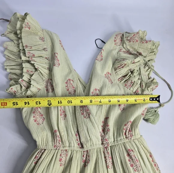 NEW A Loves A Floral V-Neck Ruffled Sleeve Tiered Maxi Dress XS - Picture 9 of 14